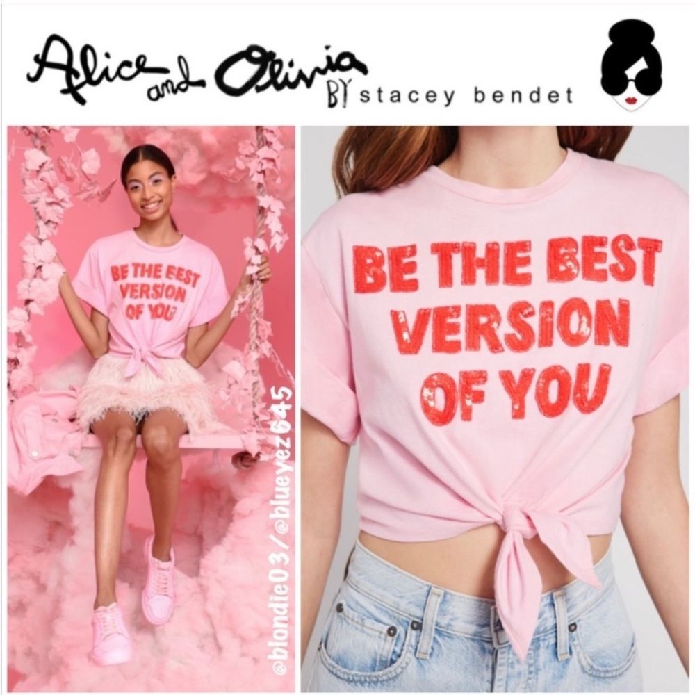 Alice + Olivia “Lera” Tie-Front T-Shirt L NWT